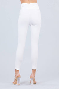 High-Waisted Belted Stretch Pants