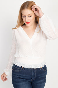 Waist Smoking V-Neck Blouse