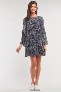 Paisley Print Mini Dress