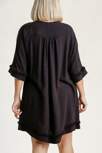 Linen Dress With Chest Pocket