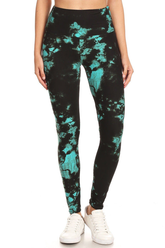 High Waist Yoga Style Printed Knit Leggings