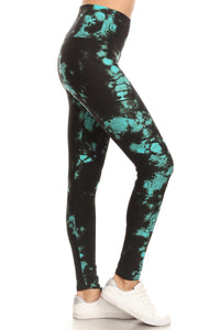 High Waist Yoga Style Printed Knit Leggings