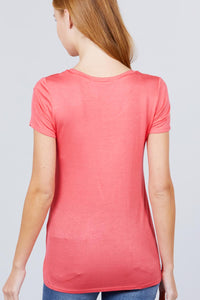 Scoop Neck Top With Pocket