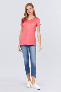 Scoop Neck Top With Pocket