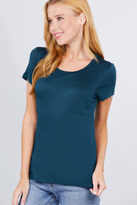 Scoop Neck Top With Pocket