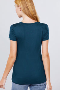 Scoop Neck Top With Pocket