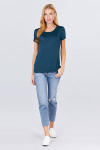 Scoop Neck Top With Pocket