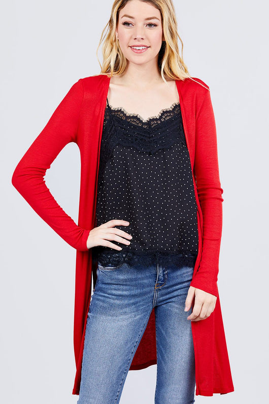 Side Slit Tunic Cardigan