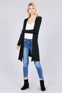 Side Slit Tunic Cardigan