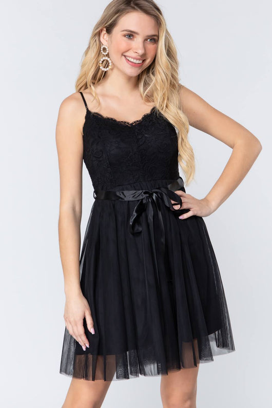 black lace dress