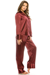 Satin Pajama 2-Piece Set