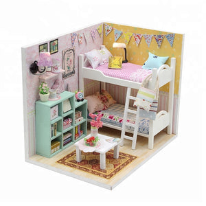 DIY Miniature Dollhouse Kit - Kids' Pink Room - Educational Toy