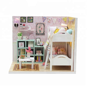 DIY Miniature Dollhouse Kit - Kids' Pink Room - Educational Toy