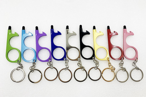 No Touch Keyring Silicone Tip with Bottle Opener