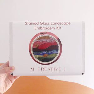 Stained Glass Landscape DIY Beginner Embroidery Kit